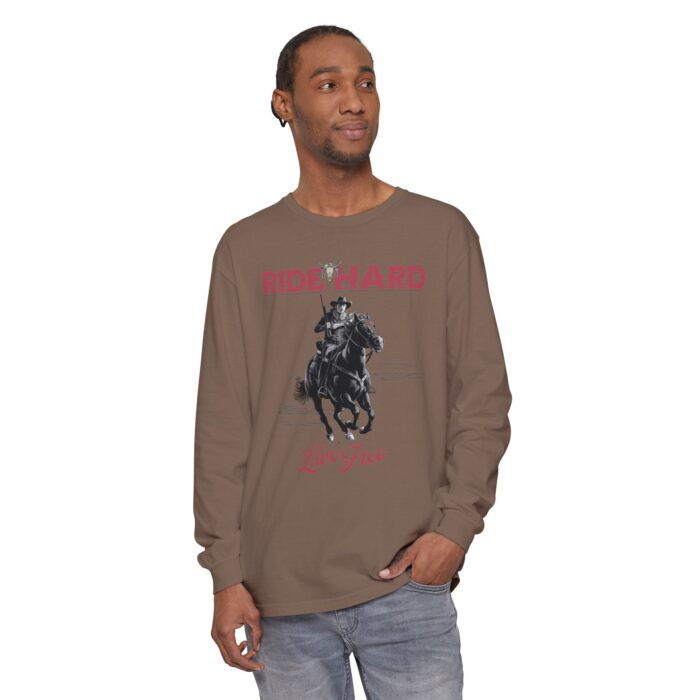 Ride hard Unisex Garment-dyed Long Sleeve T-Shirt - Image 63