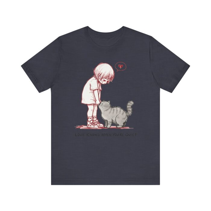 Cute Cat Lover Tee, Animal Graphic Shirt, Gift for Cat Mom, Funny Pet Lover Apparel, Love Knows When You're Quiet T-Shirt - Image 37