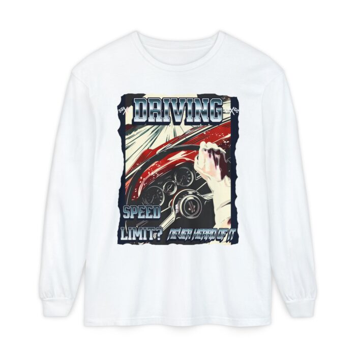 Driving Unisex Garment-dyed Long Sleeve T-Shirt - Image 9