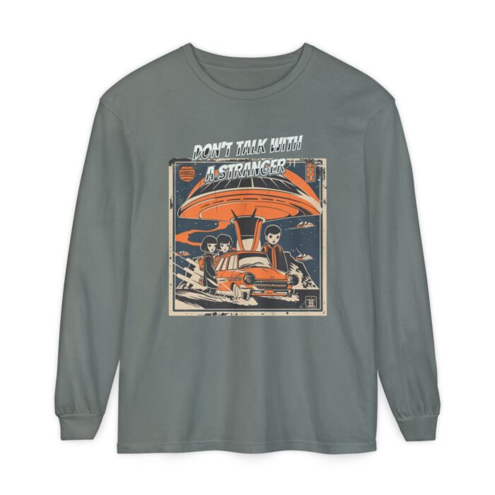 Don't Talk with a Stranger Unisex Garment-dyed Long Sleeve T-Shirt - Image 33