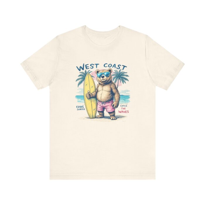West Coast Beach Bear Tee, Summer Shirt, Surfing T-Shirt, Cute Animal Apparel, Vacation Outfit, Gift for Beach Lovers - Image 13