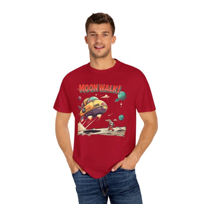 Playful Space-Themed Unisex T-Shirt, Moon Walk Graphic Tee, Astronaut Shirt, Gift for Kids, Sci-Fi Apparel - Image 24