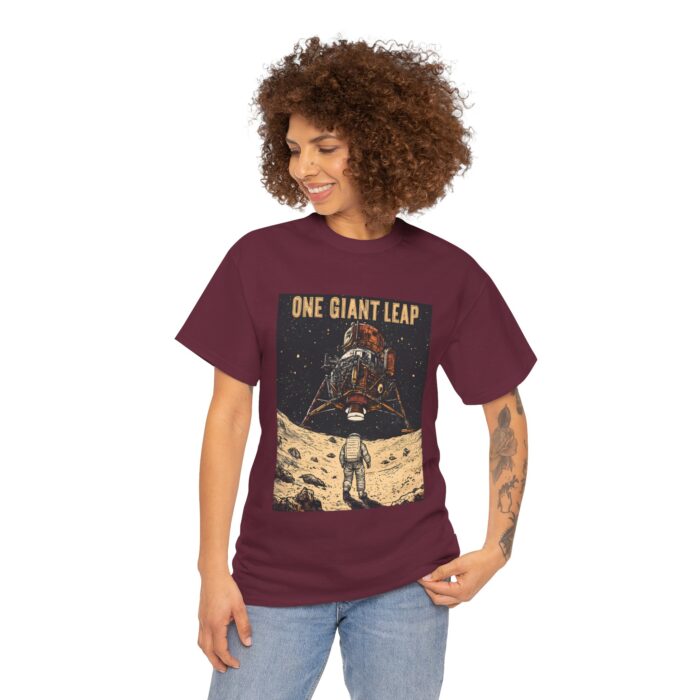 Moon Landing Adventure Tee - Unisex Heavy Cotton T-Shirt, Space Exploration Gift, Astronomy Shirt, Vintage Style Tee, One Giant Leap Design - Image 7