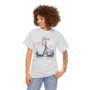 Paris Eiffel Tower Unisex Heavy Cotton Tee, Travel Shirt, Gift for Travelers, Vacation Shirt, Paris Lover Apparel