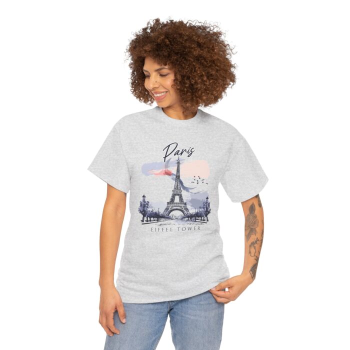 Paris Eiffel Tower Unisex Heavy Cotton Tee, Travel Shirt, Gift for Travelers, Vacation Shirt, Paris Lover Apparel - Image 19