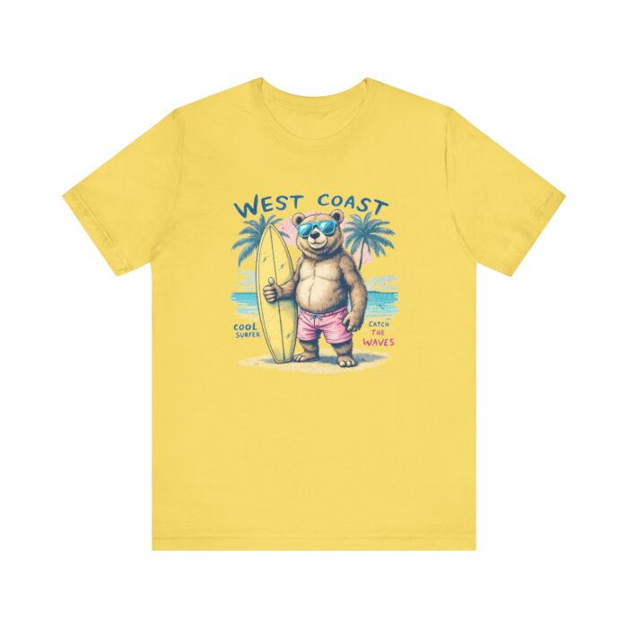 West Coast Beach Bear Tee, Summer Shirt, Surfing T-Shirt, Cute Animal Apparel, Vacation Outfit, Gift for Beach Lovers - Image 17