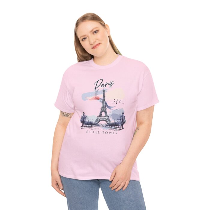 Paris Eiffel Tower Unisex Heavy Cotton Tee, Travel Shirt, Gift for Travelers, Vacation Shirt, Paris Lover Apparel - Image 65