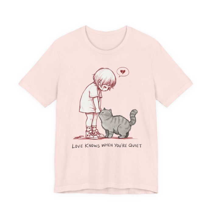 Cute Cat Lover Tee, Animal Graphic Shirt, Gift for Cat Mom, Funny Pet Lover Apparel, Love Knows When You're Quiet T-Shirt - Image 11