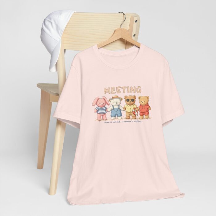 Cute Animal Meeting Tee, Short Sleeve T-Shirt for Kids and Adults, Perfect Gift for Family Gatherings, Birthdays, Friendship [...] - Image 10