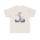 Paris Eiffel Tower Unisex Heavy Cotton Tee, Travel Shirt, Gift for Travelers, Vacation Shirt, Paris Lover Apparel