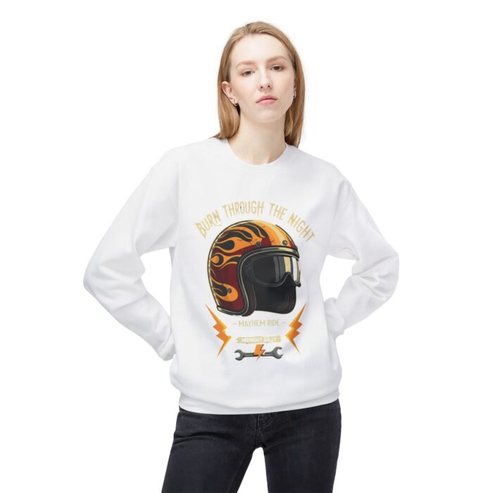 Burn through the night Unisex Midweight Softstyle Fleece Crewneck Sweatshirt - Image 7