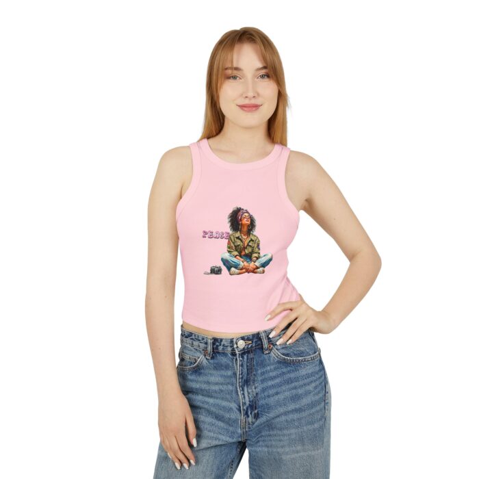 Peaceful Vibes Women's Micro Rib Racer Tank Top, Summer Crop Top, Festival Wear, Yoga Top, Inspirational Tee - Image 20
