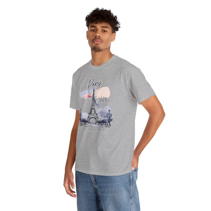 Paris Eiffel Tower Unisex Heavy Cotton Tee, Travel Shirt, Gift for Travelers, Vacation Shirt, Paris Lover Apparel - Image 31