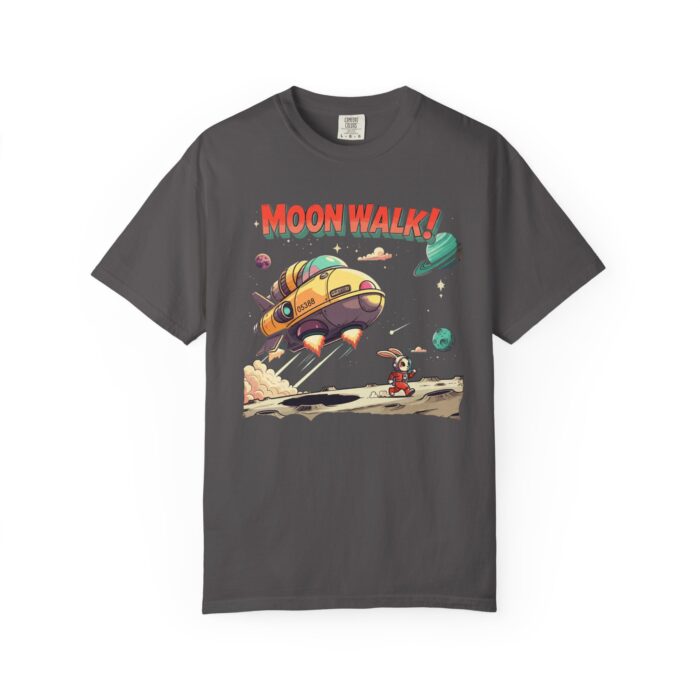 Playful Space-Themed Unisex T-Shirt, Moon Walk Graphic Tee, Astronaut Shirt, Gift for Kids, Sci-Fi Apparel