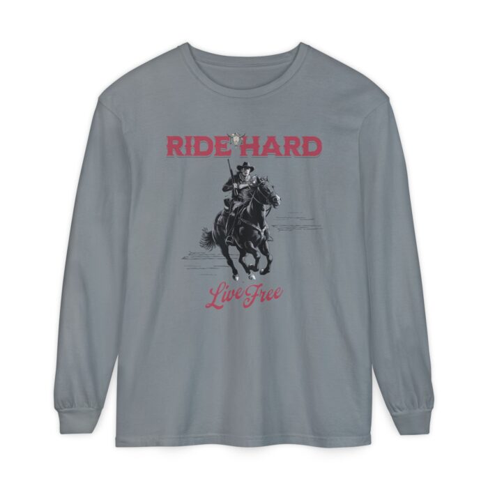 Ride hard Unisex Garment-dyed Long Sleeve T-Shirt - Image 41