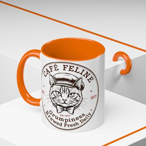 Grumpy Cat Accent Coffee Mug | Cat Lover Gift, Unique Coffee Cup, Pet-Themed Kitchenware, Café Decor, Funny Cat Mug