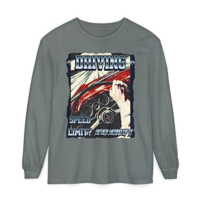 Driving Unisex Garment-dyed Long Sleeve T-Shirt - Image 29