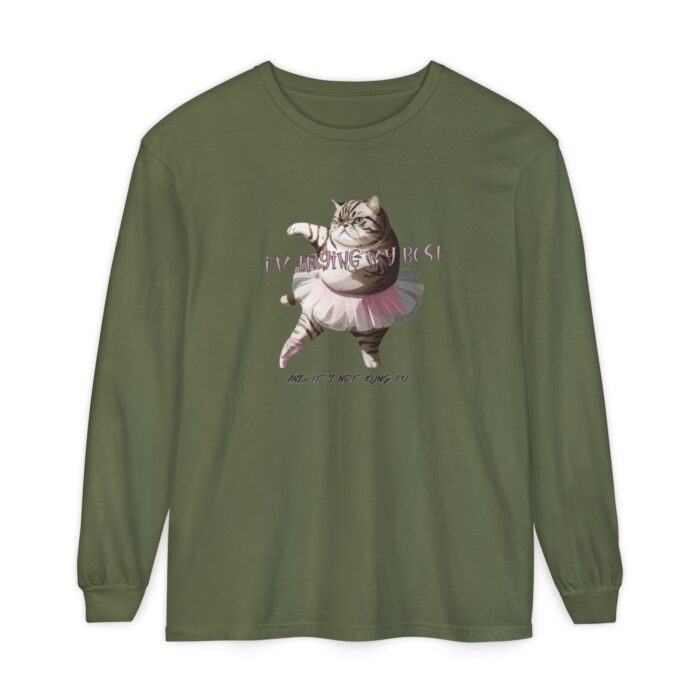 It's not kung fu Unisex Garment-dyed Long Sleeve T-Shirt - Image 41