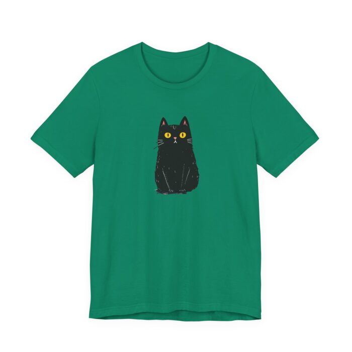 Cute Black Cat Unisex Tee, Cat Lover Shirt, Pet Lover Gift, Halloween Clothing, Everyday Comfort Tee - Image 16