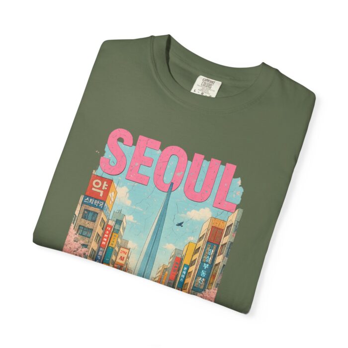 Seoul Inspired Unisex Garment-Dyed T-Shirt - Trendy Streetwear with Cityscape Design - Image 22