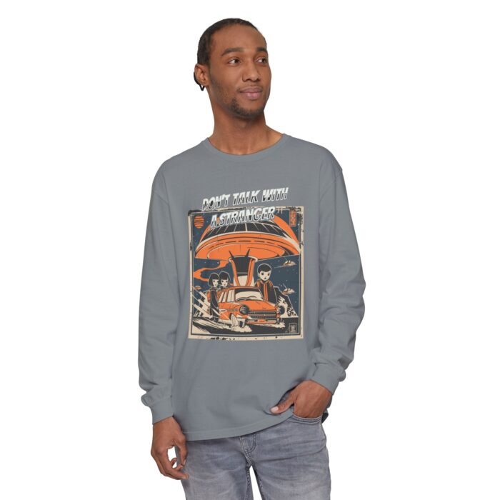 Don't Talk with a Stranger Unisex Garment-dyed Long Sleeve T-Shirt - Image 43