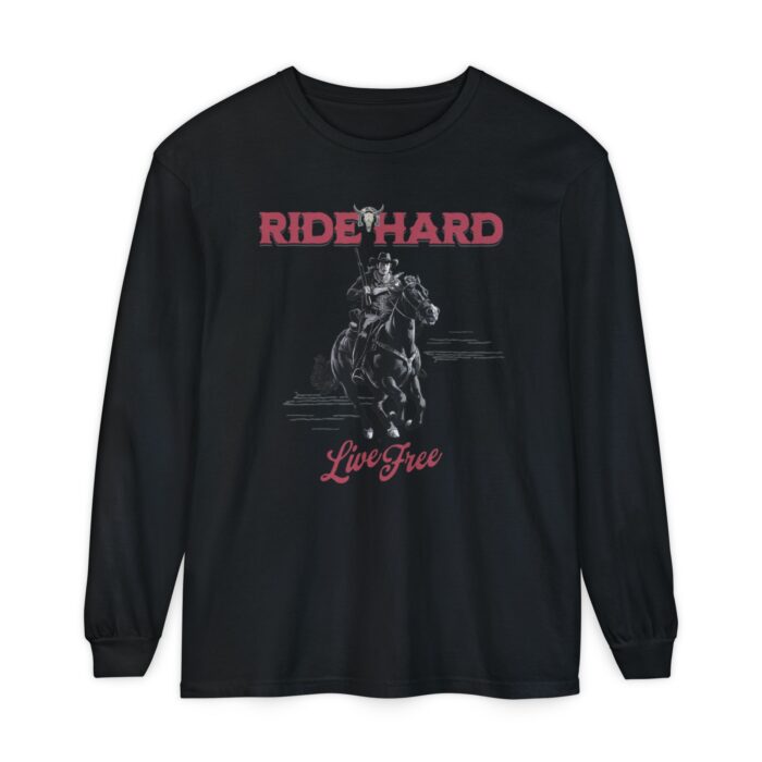 Ride hard Unisex Garment-dyed Long Sleeve T-Shirt - Image 49