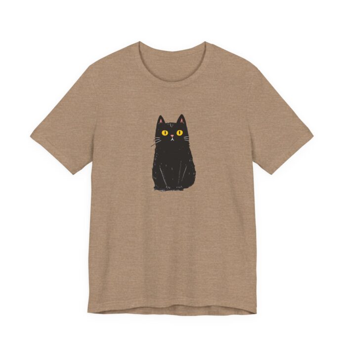 Cute Black Cat Unisex Tee, Cat Lover Shirt, Pet Lover Gift, Halloween Clothing, Everyday Comfort Tee - Image 4