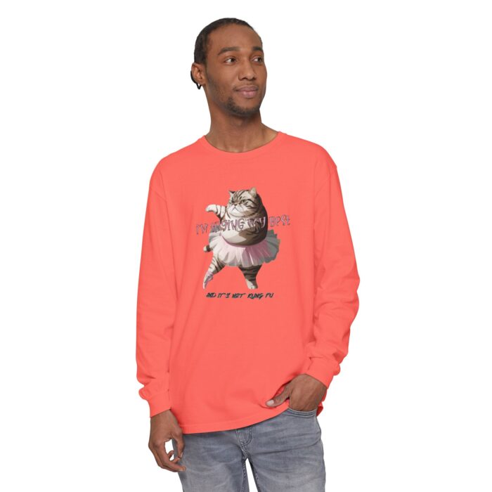It's not kung fu Unisex Garment-dyed Long Sleeve T-Shirt - Image 11