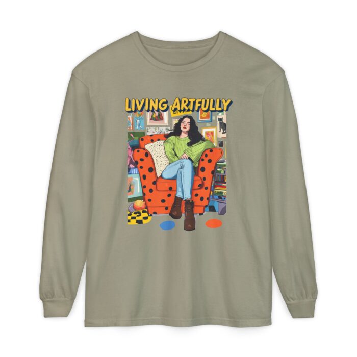 Living Artfully Unisex Garment-dyed Long Sleeve T-Shirt - Image 53