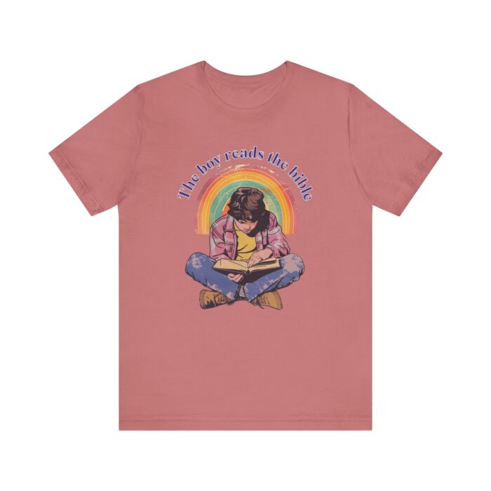 The boy reads the bible Unisex Tee - Image 5