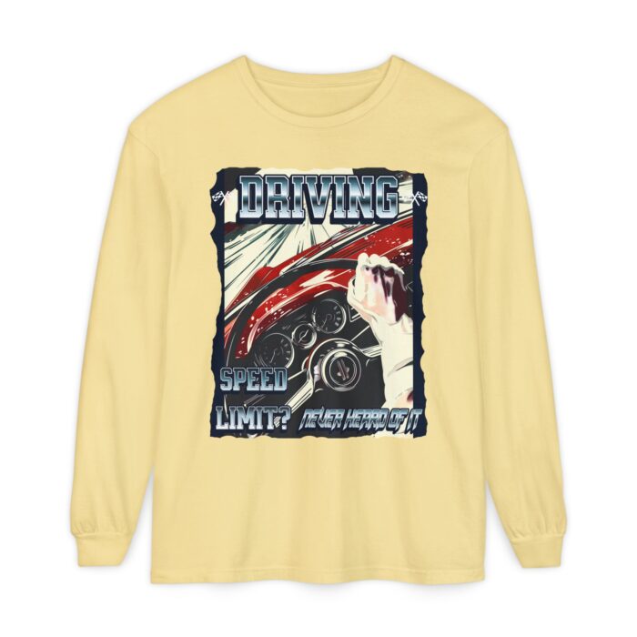 Driving Unisex Garment-dyed Long Sleeve T-Shirt - Image 25