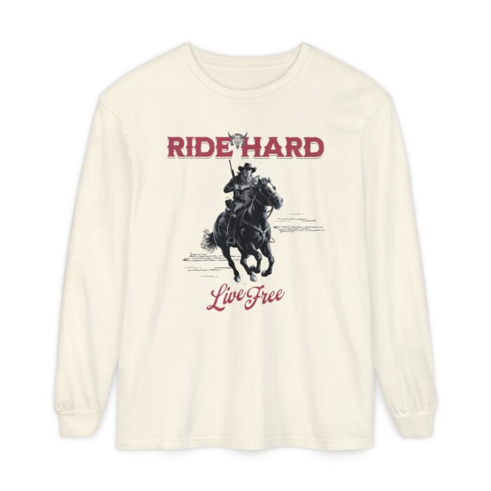 Ride hard Unisex Garment-dyed Long Sleeve T-Shirt - Image 25