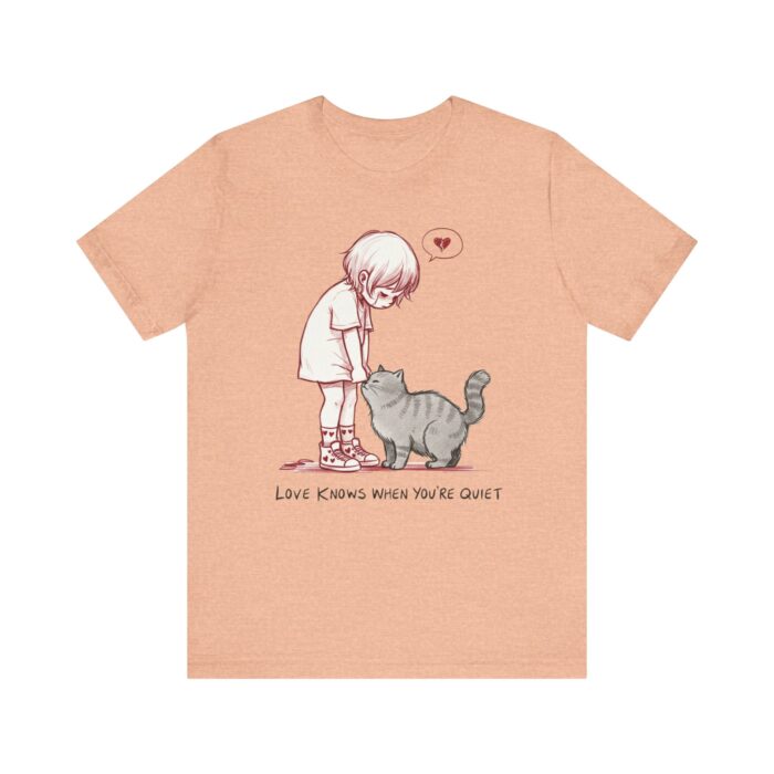 Cute Cat Lover Tee, Animal Graphic Shirt, Gift for Cat Mom, Funny Pet Lover Apparel, Love Knows When You're Quiet T-Shirt - Image 21