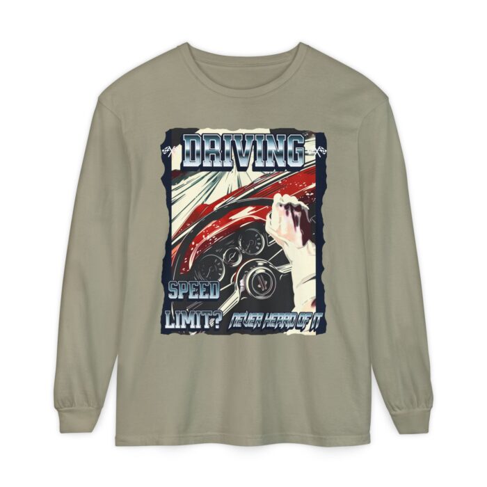 Driving Unisex Garment-dyed Long Sleeve T-Shirt - Image 49