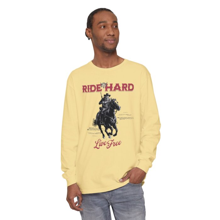 Ride hard Unisex Garment-dyed Long Sleeve T-Shirt - Image 31