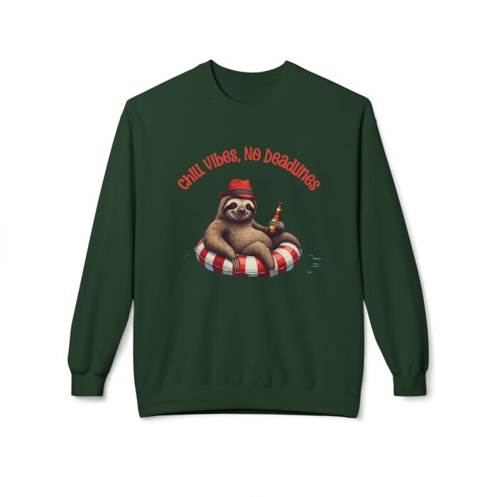 Chill vibes no deadline Unisex Midweight Softstyle Fleece Crewneck Sweatshirt - Image 5