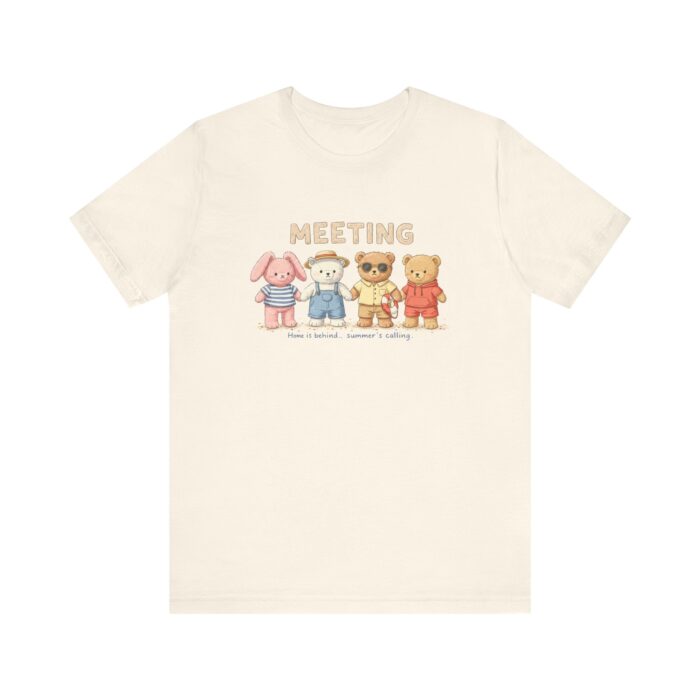 Cute Animal Meeting Tee, Short Sleeve T-Shirt for Kids and Adults, Perfect Gift for Family Gatherings, Birthdays, Friendship [...] - Image 2