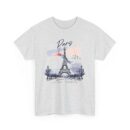 Paris Eiffel Tower Unisex Heavy Cotton Tee, Travel Shirt, Gift for Travelers, Vacation Shirt, Paris Lover Apparel
