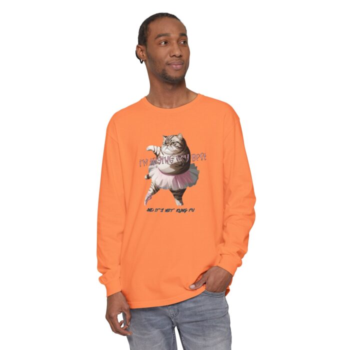 It's not kung fu Unisex Garment-dyed Long Sleeve T-Shirt - Image 7