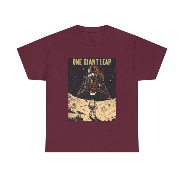 Moon Landing Adventure Tee - Unisex Heavy Cotton T-Shirt, Space Exploration Gift, Astronomy Shirt, Vintage Style Tee, One Giant Leap Design - Image 2