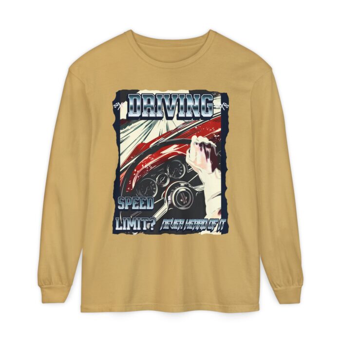 Driving Unisex Garment-dyed Long Sleeve T-Shirt - Image 45