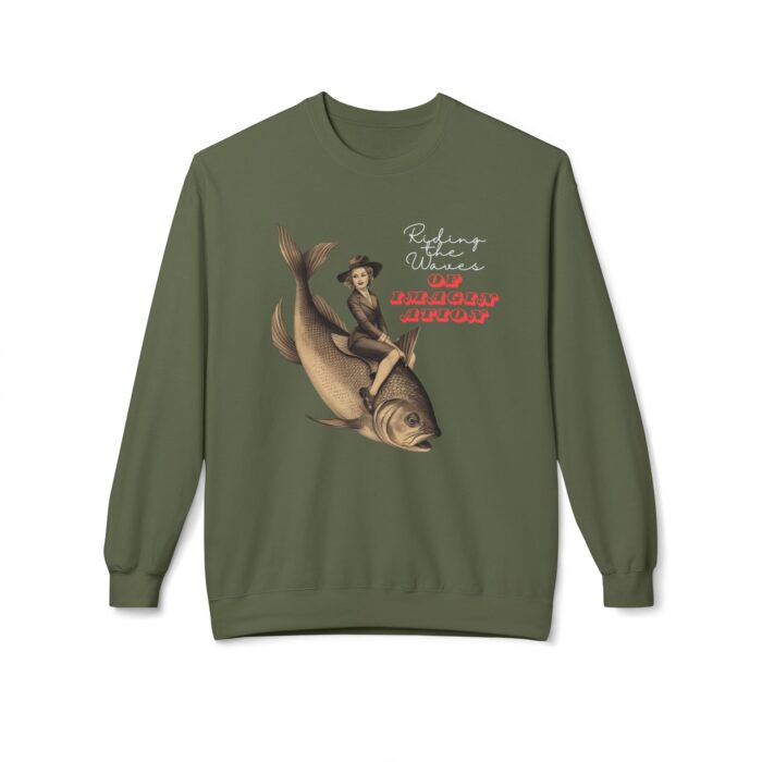 "Riding the Waves of Imagination" Unisex Midweight Softstyle Fleece Crewneck Sweatshirt - Image 25