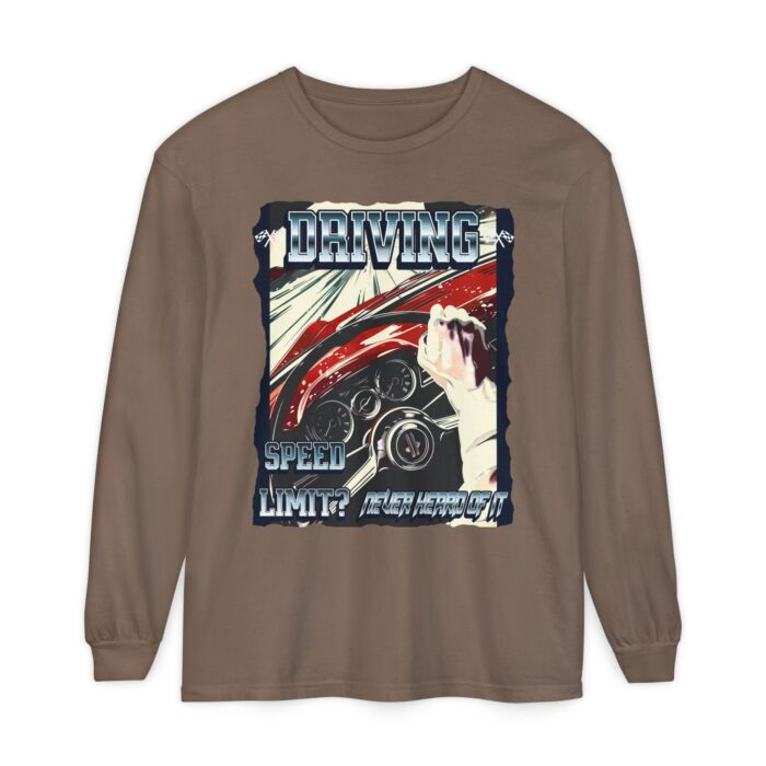 Driving Unisex Garment-dyed Long Sleeve T-Shirt - Image 61