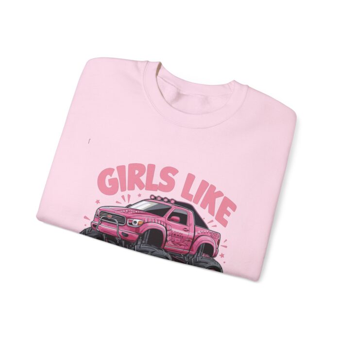 Girls like monster trucks Unisex Heavy Blend™ Crewneck Sweatshirt - Image 3