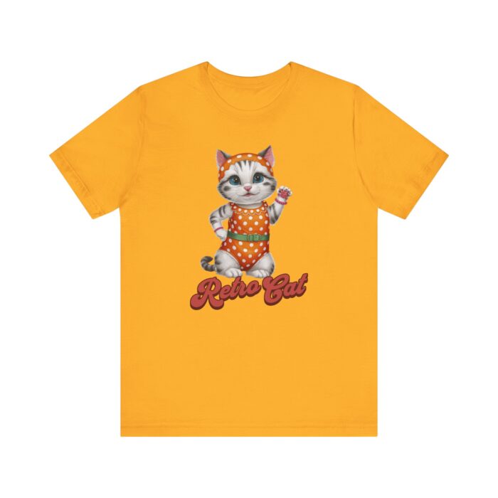 Retro Cat Unisex Tee, Fun Cat Shirt, Summer Vibes T-Shirt, Gift for Cat Lovers, Cute Animal Apparel - Image 10