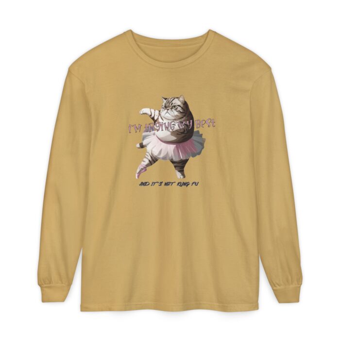 It's not kung fu Unisex Garment-dyed Long Sleeve T-Shirt - Image 21
