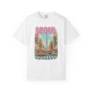Seoul Inspired Unisex Garment-Dyed T-Shirt - Trendy Streetwear with Cityscape Design