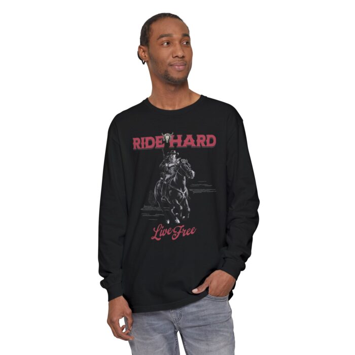Ride hard Unisex Garment-dyed Long Sleeve T-Shirt - Image 51