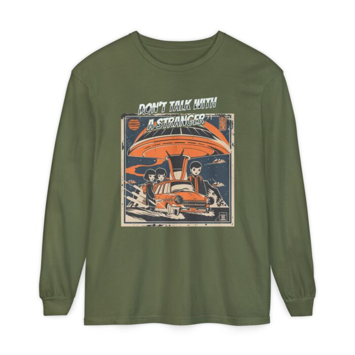 Don't Talk with a Stranger Unisex Garment-dyed Long Sleeve T-Shirt - Image 37