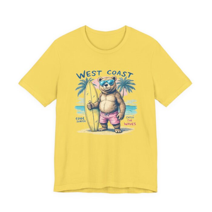 West Coast Beach Bear Tee, Summer Shirt, Surfing T-Shirt, Cute Animal Apparel, Vacation Outfit, Gift for Beach Lovers - Image 19